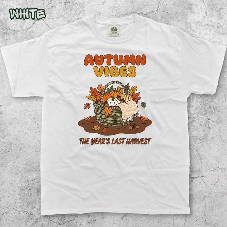 Autumn Vibes Pumpkin Shirt, Retro Harvest Season Tee, Cozy Fall Aesthetic Sweatshirt, Vintage Thanksgiving Basket Graphic, Nature Lover Gift
