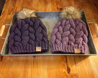 purple knit hat