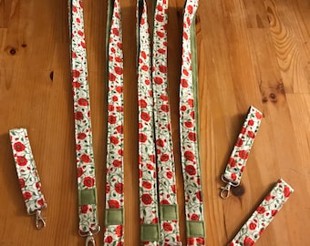 Floral lanyards, teacher lanyard, poppies