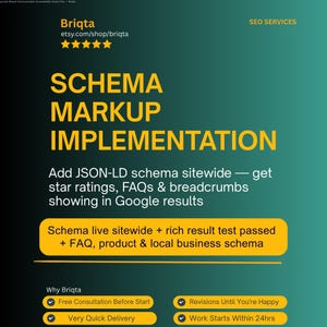 Schema Markup Implementation, JSON-LD for Products Reviews FAQs, Local Business SEO, Rich Snippets Setup, Google Search Enhancement