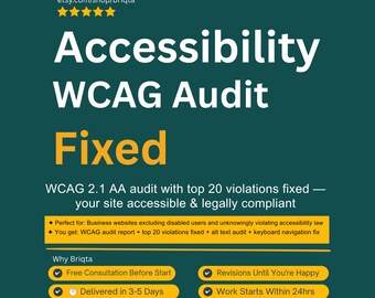 Accessibility Audit WCAG Fix, WCAG 2.1 AA Compliance Report, Top 20 Violation Fixes, Website Accessibility Testing