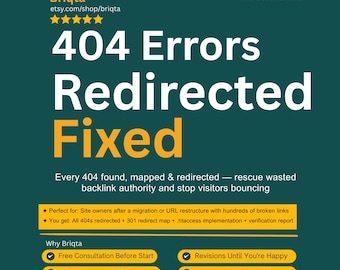 404 Redirect Mapping Service, Website Crawl, Broken Link Audit, SEO Fix, Custom Redirect Map, Site Migration Support