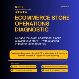 Ecommerce Operations Diagnostic, Store Growth Bottleneck Analysis, Online Business Audit, Performance Review Report