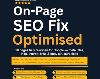 On-Page SEO Fix, 10 Pages Meta Titles H1s Internal Links Rewrite, Website SEO Optimization, Page Structure Audit, SEO Content Fix