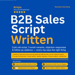Cold Outreach B2B Sales Script, Phone and Email Script, Opener Value Prop Close, Sales Copy, Outbound Sales Template