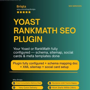Yoast SEO & RankMath Setup, Configure Meta Templates, Schema Markup, XML Sitemap, Social Cards for WordPress Sites
