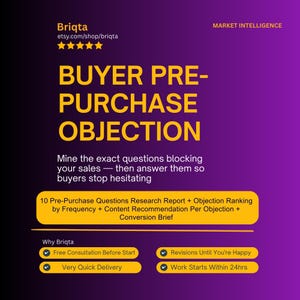 Market Research Service, Customer Objection Analysis, Sales Barrier Research, Reddit Mining, Review Analysis, Forum Research