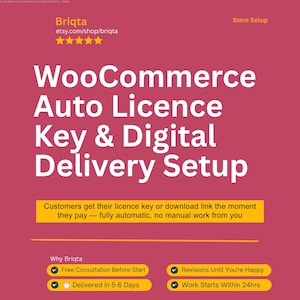 Leverans av WooCommerce-licensnyckel, automatisk distribution av digitala produktlicenser, e-postkonfiguration av programvarunyckel