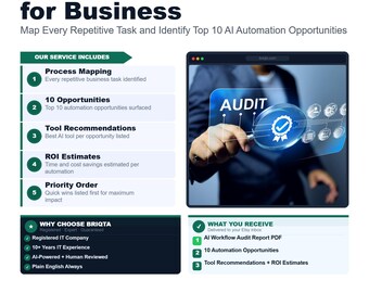 AI Workflow Audit for Business, Map Repetitive Tasks, Identify 10 AI Automation Opportunities, Process Optimization Report
