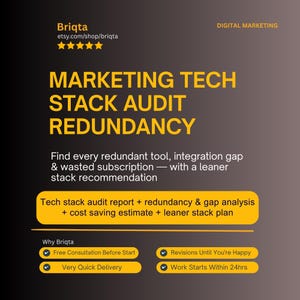 Marketing Tech Stack Audit, Marketing Tools Analysis, Cost Savings Report, MarTech Optimization, Software Audit Service