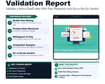 Micro-SaaS Idea Validation Report, Pain Research Analysis, Go No-Go Verdict, Market Research Service, SaaS Feasibility Study