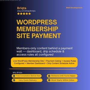 WooCommerce Membership Site Setup, Members-Only Content, Payment Gating, Dashboard, Content Drip, Subscription Site