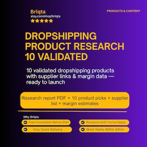 Dropshipping Product Research Report, 10 Validated Products, Supplier Data, Profit Margin Analysis, Ecommerce Business