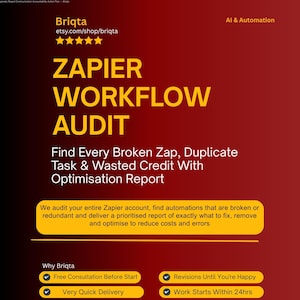 Zapier Workflow Audit, Automation Optimization, Zap Error Analysis, Redundancy Report, Task Usage Review, Integration Health Check