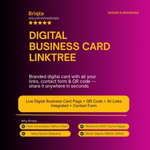 Custom Digital Business Card, Linktree Alternative, Branded Link Page, QR Code, Professional Web Card, All Links One Page