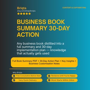 Business Book Summary Service, AI Book Analysis, 30 Day Action Plan, Professional Book Report, Implementation Strategy Guide