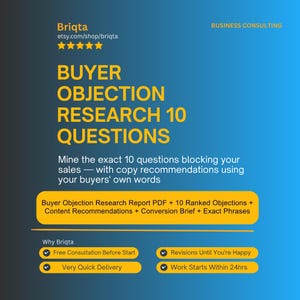 10 Questions Before Buying Research, Forum Mining, Review Analysis, Buyer Objection Research, Content Brief Service