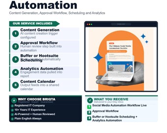Social Media AI Automation, Content Generation, Approval Workflow, Scheduling, Analytics for Business Growth