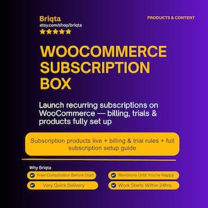 Subscription Box WooCommerce Setup, Recurring Billing, Product Copy, Professional WooCommerce Subscription Service