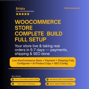 Complete WooCommerce Store Setup, Full Build Products Payments Shipping Tax SEO, WordPress Ecommerce Website Development
