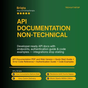API Documentation Writing, Developer-Friendly Docs, Endpoints Auth Guide, Code Examples, Technical Documentation Service