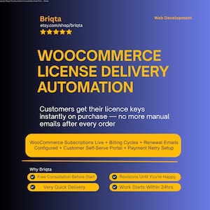 WooCommerce License Delivery Automation, Digital Product Auto Delivery, Software License Key System, Instant Download Setup