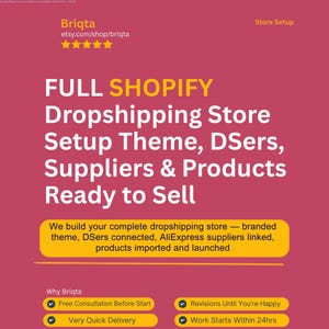 Shopify Dropshipping Store Setup, DSers Integration, Supplier Connection, Complete Launch Ready Ecommerce Business