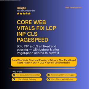 Core Web Vitals Fix Service, Fix LCP INP CLS Issues, PageSpeed Insights Optimization, Website Speed Improvement, Google Ranking Boost