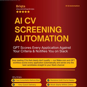 AI Resume Screener, Make.com GPT Workflow, CV Scoring Automation, Talent Assessment Tool, Recruitment System Integration