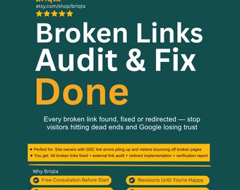 Broken Link Audit, Full Site Broken Link Check, Fix Redirect Errors, External Link Audit, Website Health Report, SEO Fix