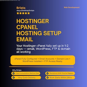 Hostinger cPanel Setup, Complete Configuration, Email Accounts, FTP, Subdomain, WordPress Install, Full Hosting Management