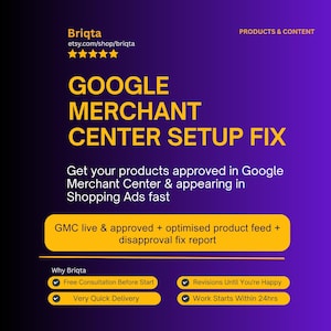 Google Merchant Center Setup, Product Feed Fix, Disapproved Items Fixed, Shopping Ads Enabled, GMC Expert Service