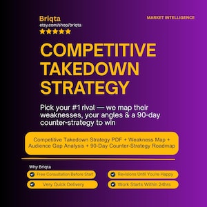 Competitive Takedown Plan, Rival Analysis Report, Marketing Counter Strategy, Business Intelligence, Competitor Research Service
