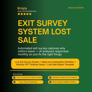 Exit Survey System, Lost Sale Analysis, AI Monthly Reports, Customer Feedback Automation, Why I Lost the Sale Tracker