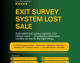 Exit Survey System, Lost Sale Analysis, AI Monthly Reports, Customer Feedback Automation, Why I Lost the Sale Tracker