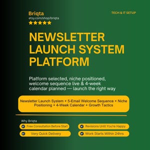 Newsletter Launch System, Email Marketing Setup, Substack Beehiiv Kit, Content Strategy, Welcome Sequence 0 to 1000