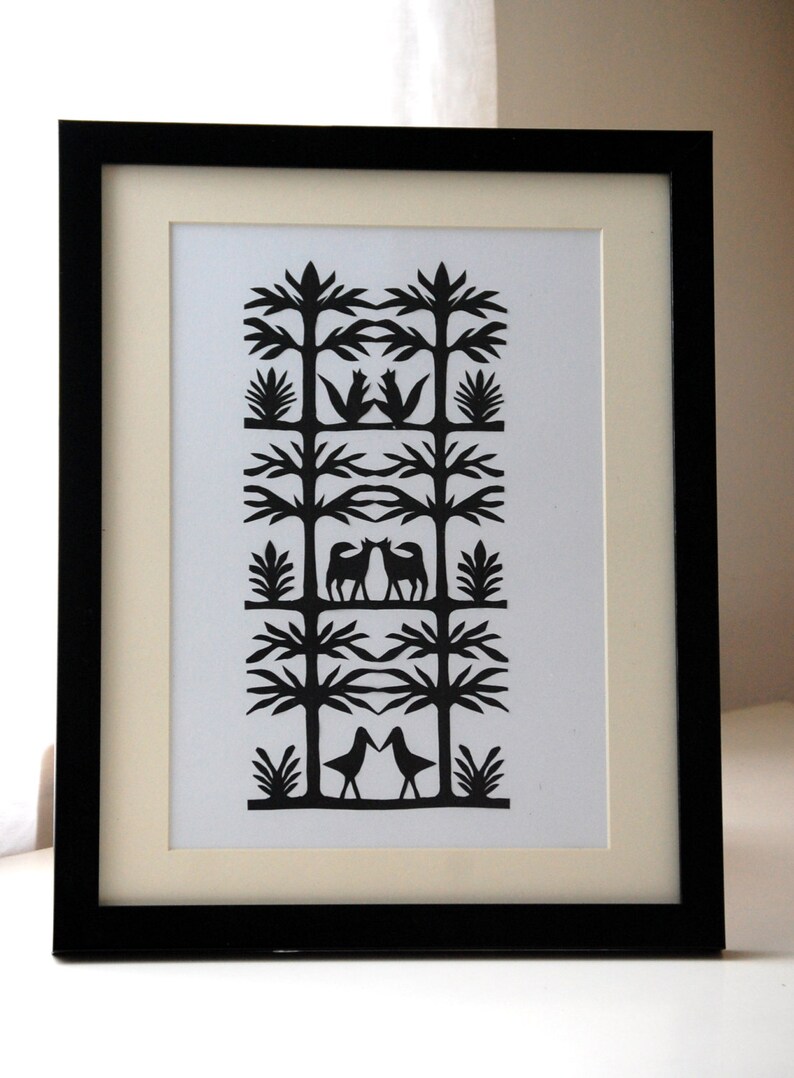 Original Papercut Wycinanki Polish Folk Art Collage the Forest Etsy