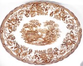 Royal Staffordshire Tonquin Brown Transferware Serving Platter - Brown Tonquin Platter