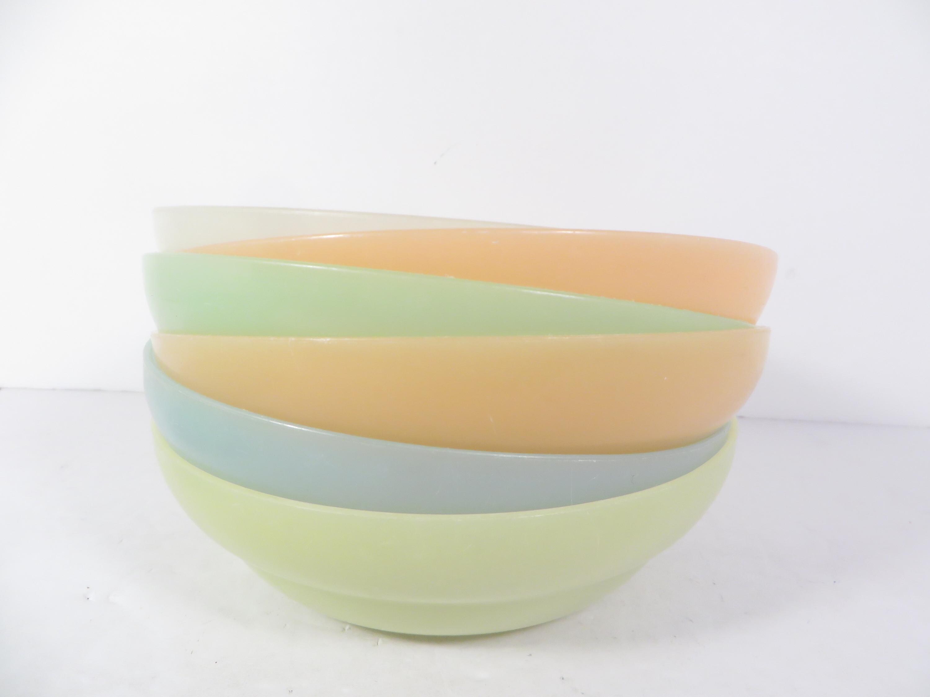 Tupperware Pastel Fruit Bowls - Set of 6 Vintage Tupperware Bowls - Pastel Tupperware Cereals Bowls