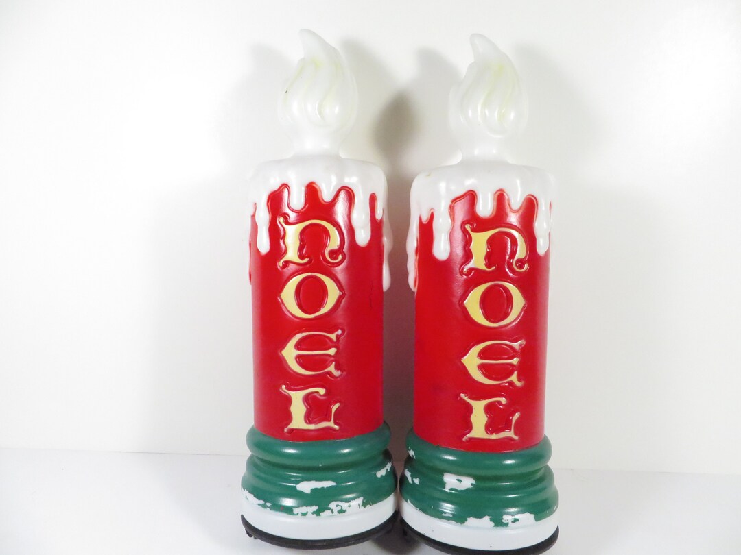 Vintage Christmas Candle Blow Molds Empire Plastic Path Etsy