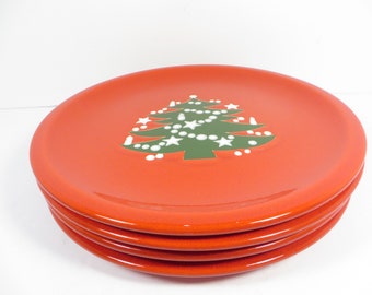 Vintage Waechtersbach Christmas Tree Dinner Plates - Waechtersbach Christmas Tree German Pottery