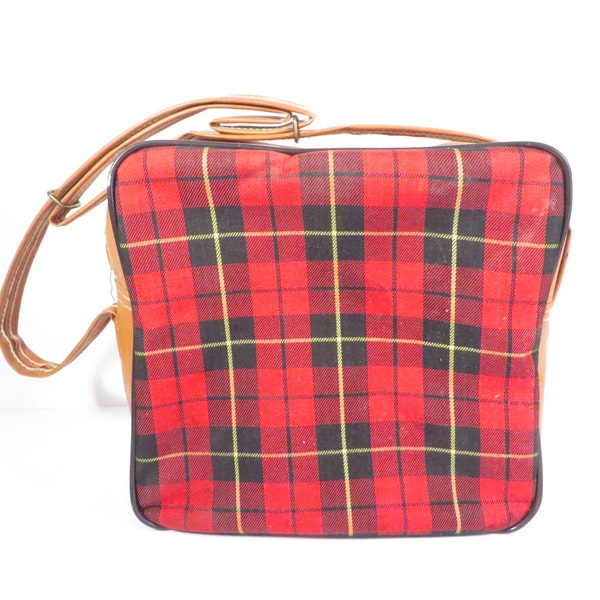 Vintage Red Plaid Lunch Tote  - Vintage Red Plaid Bag Sandwich Tote