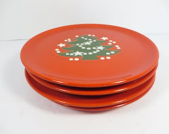 Vintage Waechtersbach Christmas Tree Salad Dessert Plates - Waechtersbach Christmas Tree German Pottery