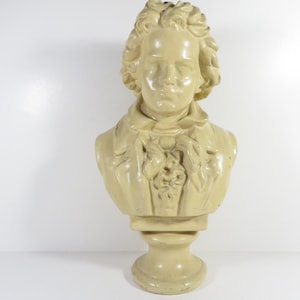 Vintage Chalkware Beethoven Bust Statue - Vintage Composer Beethoven Bust