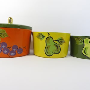 Vintage Nested Lacquer Snack Bowls - Three Fruit Lacquered Nested Snack Bowls