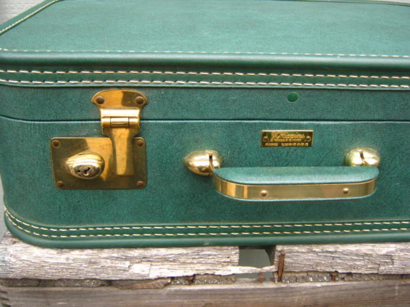 Vintage J.C. Higgins Fine Luggage Suitcase 1940s Dark Jade Etsy