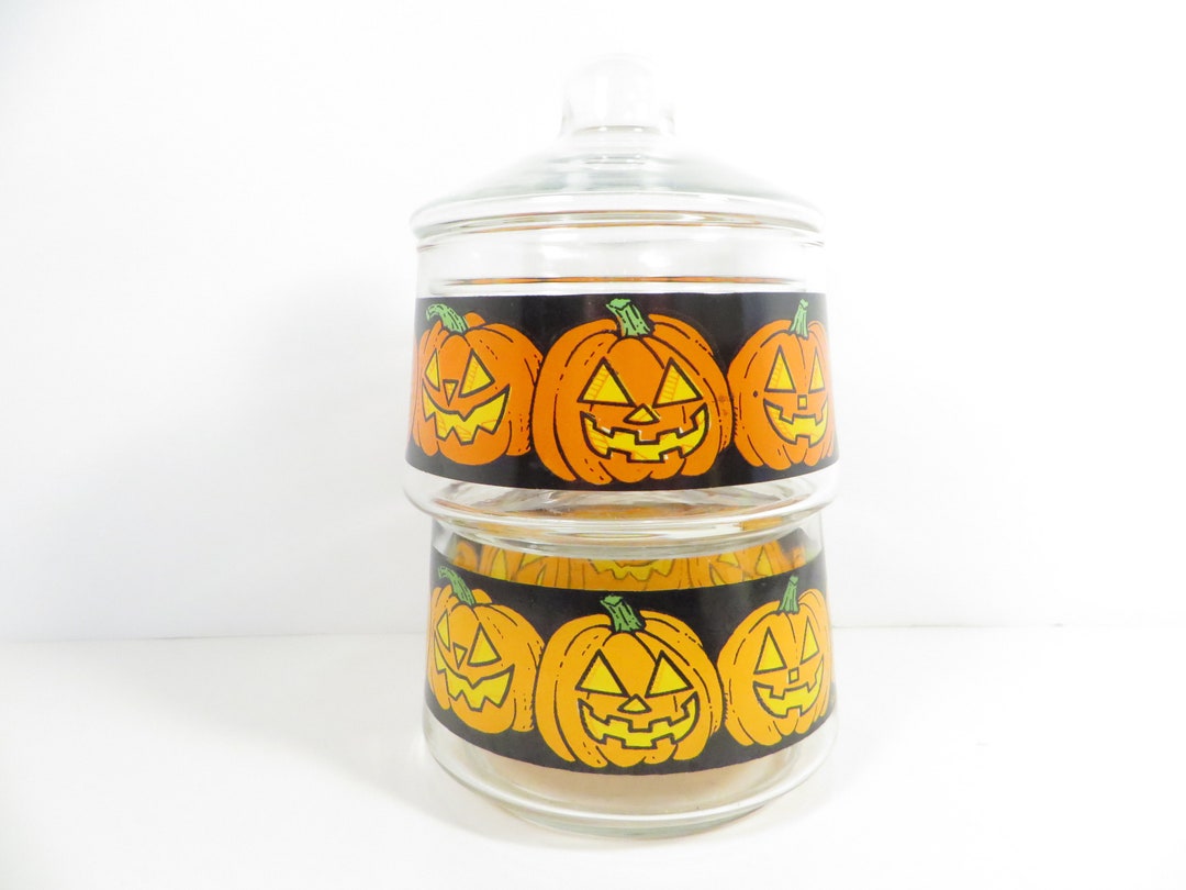 Vintage Halloween Glass Jack O Lantern Candy Dish - Etsy