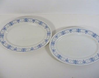 Vintage Onondaga Pottery Co. Syracuse Blue Adam Platters