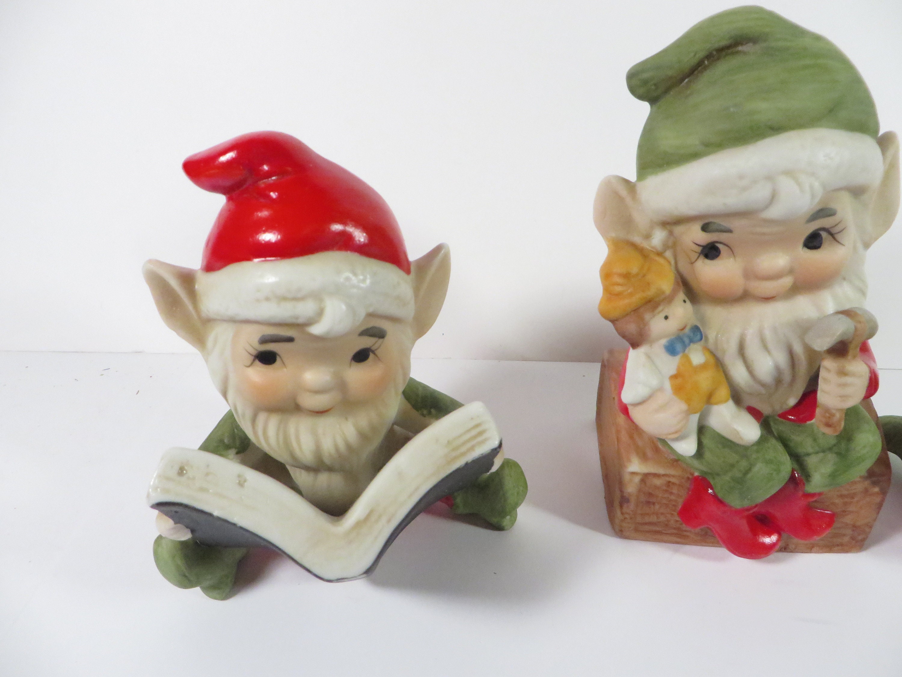 Vintage Homco Christmas Elves Set of 3 Homco Porcelain | Etsy