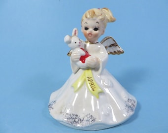 Vintage Norcrest April Birthday Angel with Bunny